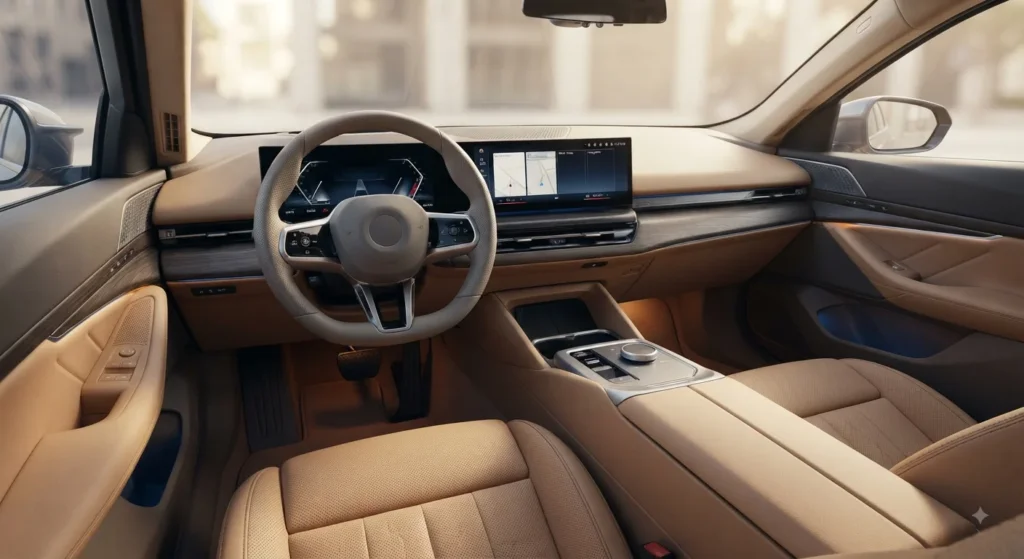 Audi Q7 vs Q8 UK Modern SUV dashboard with digital touchscreen and instrument cluster