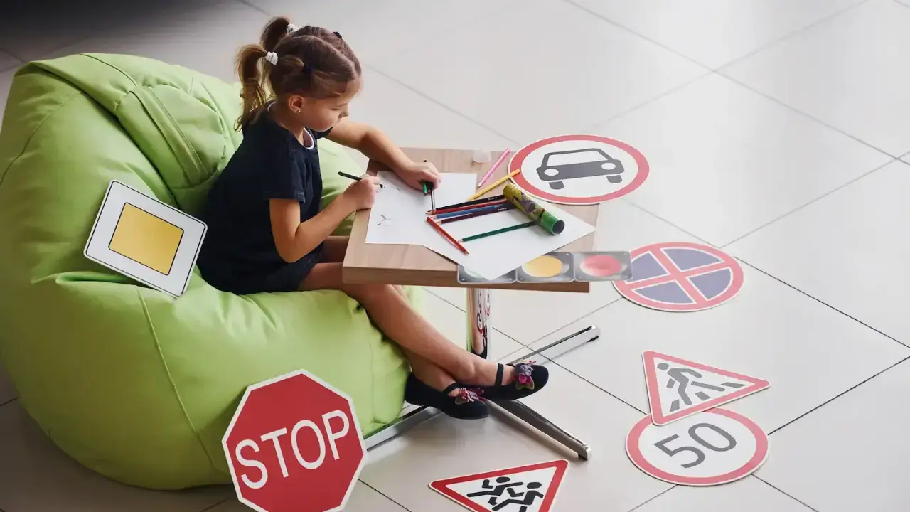 Children, adults, and seniors participating in comprehensive road safety activities for awareness and safe driving practices