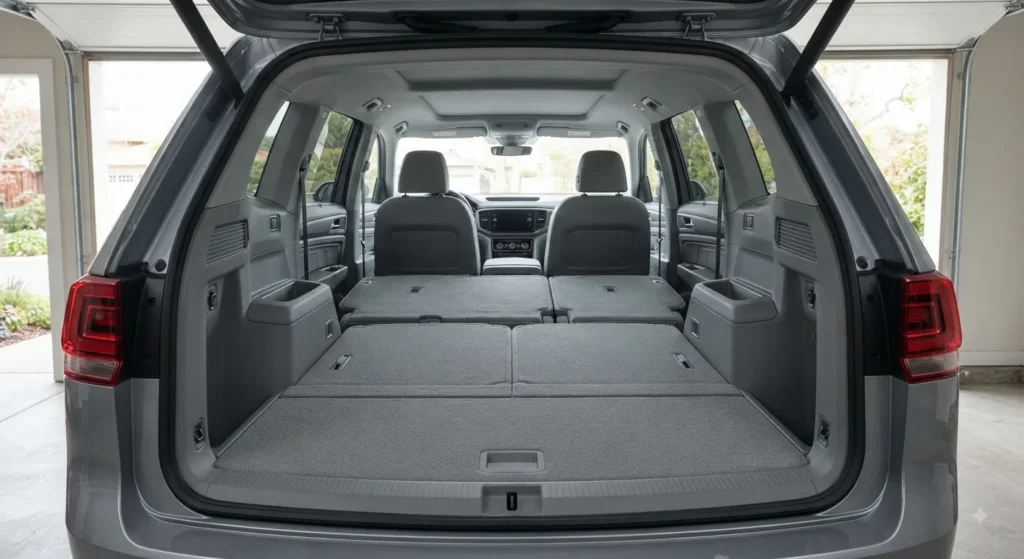 Large SUV boot space with rear seats folded flat for extra cargo room