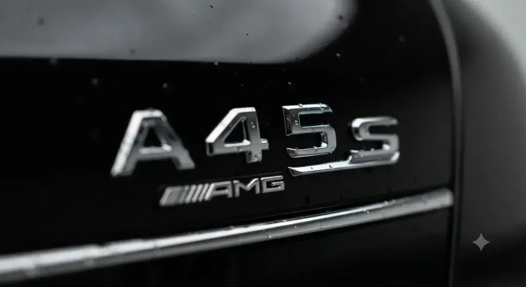 Mercedes AMG badge and emblem close up