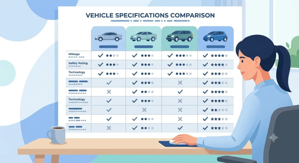 Best Websites For Buying And Insuring Cars 2026: Icons representing different car-buying websites arranged in a comparison grid