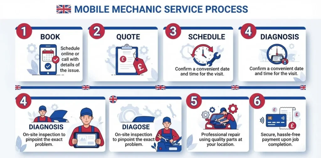 Step-by-step process of booking a mobile mechanic in the UK