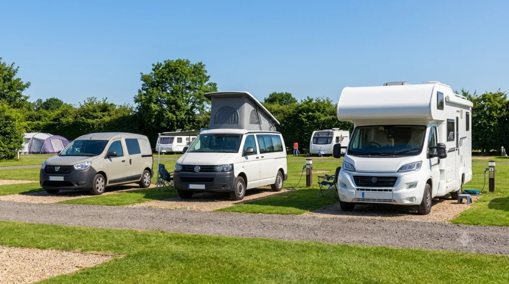 Comparison of campervan, pop-top camper, and motorhome types