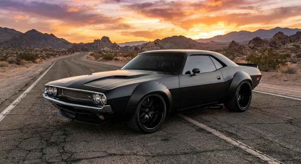 Black 1970 Dodge Charger style American muscle car from Fast and Furious