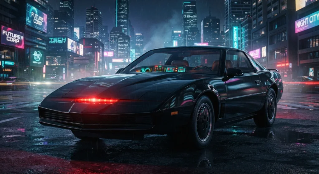 Black Pontiac Trans Am styled car with red scanner light from Knight Rider